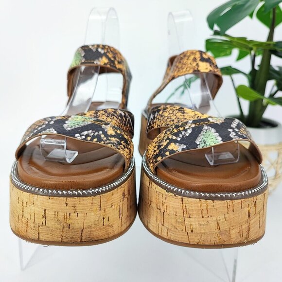 Franco Sarto Women's Ozio Brown Synthetic Platform Sandals Size 8.5M - Picture 2 of 8